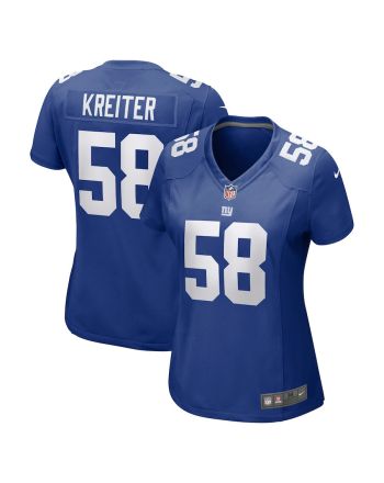 Casey Kreiter 58 New York Giants Women Game Jersey - Royal