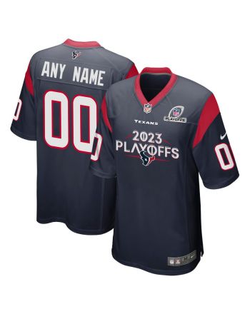 Houston Texans 2023 Playoffs Game Men Custom Jersey - Navy