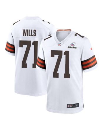 Jedrick Wills 71 Cleveland Browns 2023 Playoffs Patch Game Men Jersey - White