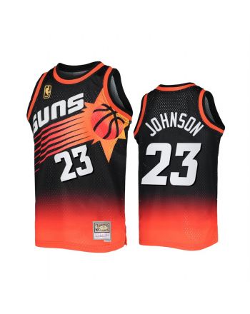 Phoenix Suns Cameron Johnson 23 Black Orange Fadeaway Men Jersey Mitchell Ness