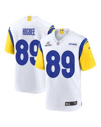 Tyler Higbee 89 Los Angeles Rams 2023 Playoffs Patch Game Men Jersey - White