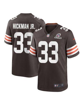 Ronnie Hickman Jr. 33 Cleveland Browns 2023 Playoffs Patch Game Men Jersey - Brown