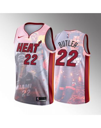 Jimmy Butler 22 Buckets Highlights Miami Heat White Printing Men Jersey Special