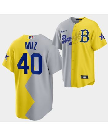 Brooklyn Dodgers The Miz 2022-23 All-Star Celebrity Softball Game 40 Gray Yellow MVP Jersey