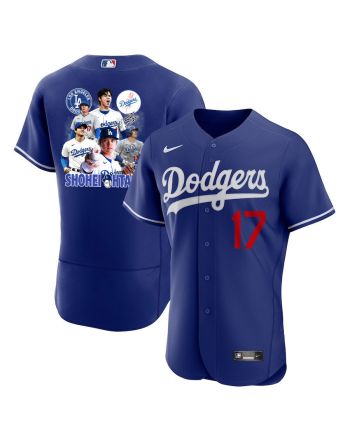 Shohei Ohtani 17 Los Angeles Dodgers Signed Sho King 2023 Alternate ELITE Jersey - Men Royal Jersey