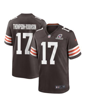 Dorian Thompson-Robinson 17 Cleveland Browns 2023 Playoffs Patch Game Men Jersey - Brown