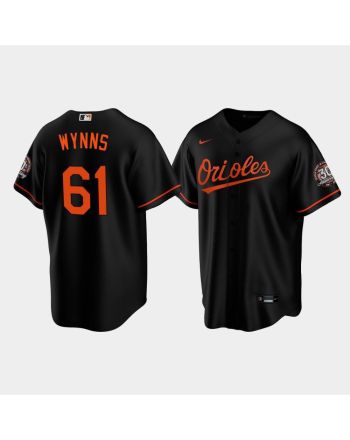 Men's Baltimore Orioles Austin Wynns 61 Alternate Black Jersey Jersey