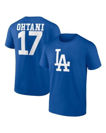 Shohei Ohtani 17 Los Angeles Dodgers Icon Name & Number T-Shirt - Royal