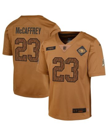 Christian McCaffrey 23 San Francisco 49ers 2023 Salute To Service Limited YOUTH Jersey - Brown