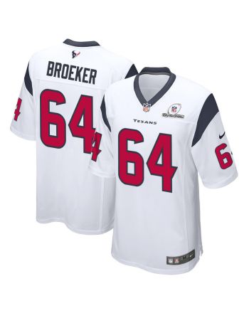 Nick Broeker 64 Houston Texans 2024 Divisional Patch Game Men Jersey - White