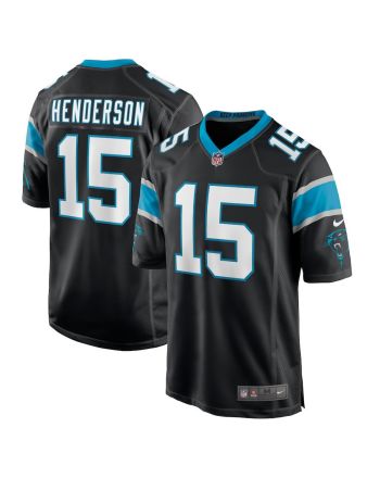 C.J. Henderson 15 Carolina Panthers Men's Game Jersey - Black