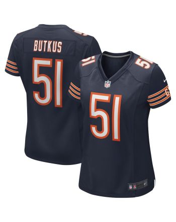 Dick Butkus 51 Chicago Bears Women Game Retired Jersey - Navy