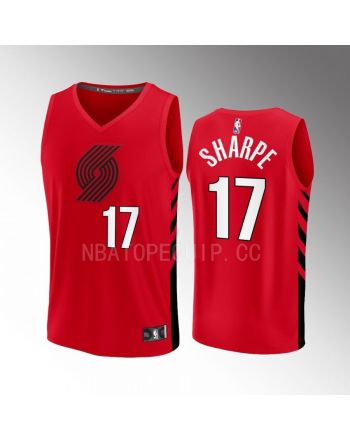 Portland Trail Blazers 17 Shaedon Sharpe Statement Edition Men Jersey 2022-23 Fast Break Player Red