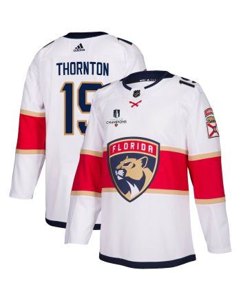 Florida Panthers Joe Thornton 19 Away 2023 Stanley Cup Champions Breakaway Men Jersey - White