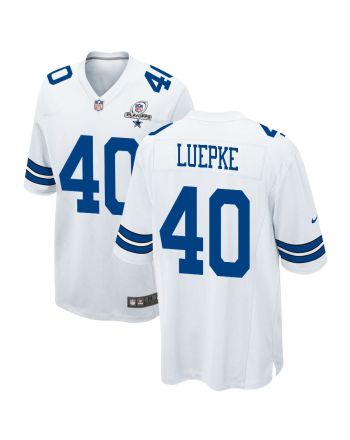 Hunter Luepke 40 Dallas Cowboys 2023 Playoffs Patch Game Men Jersey - White