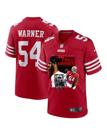 Fred Warner 54 San Francisco 49ers The Fredator Signed Game Men Jersey - Scarlet