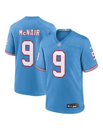 Steve McNair 9 Tennessee Titans Oilers Throwback Retired Men Game Jersey - Light Blue