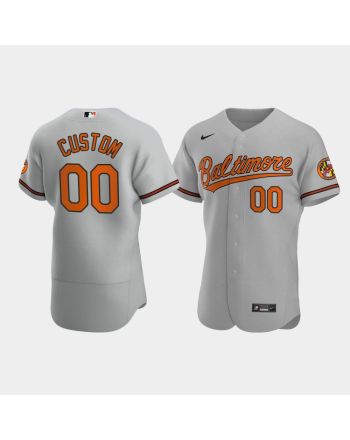 Custom Baltimore Orioles Gray Road Jersey Jersey