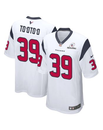 Henry To'oTo'o 39 Houston Texans 2024 Divisional Patch Game Men Jersey - White