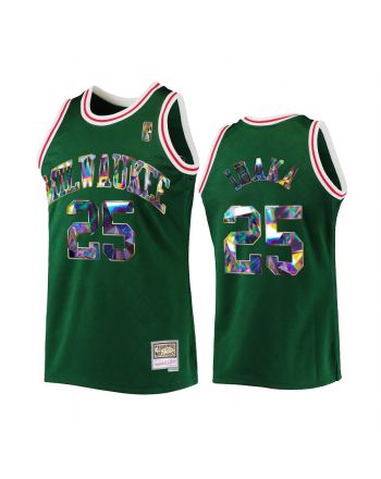 Milwaukee Bucks Serge Ibaka 25 Green NBA 75th Diamond Badge Men Jersey Throwback