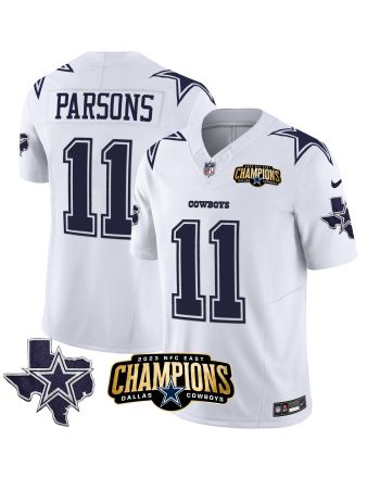 Micah Parsons 11 Dallas Cowboys 2023 NFC East Champions Patch Game Men Jersey - White