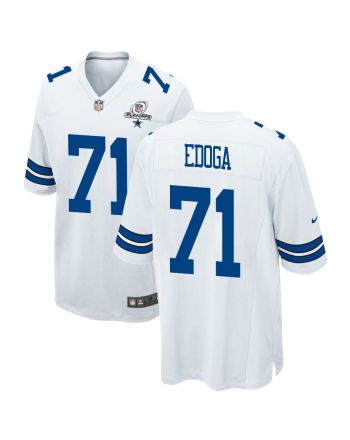 Chuma Edoga 71 Dallas Cowboys 2023 Playoffs Patch Game Men Jersey - White