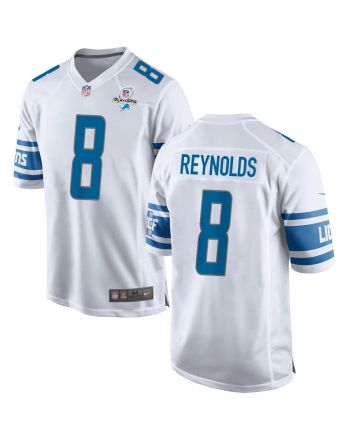 Josh Reynolds 8 Detroit Lions 2023 Playoffs Patch Game Men Jersey - White