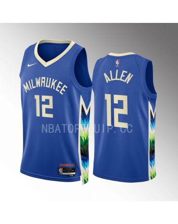 Grayson Allen 12 2022-23 Milwaukee Bucks Blue City Edition Jersey Swingman