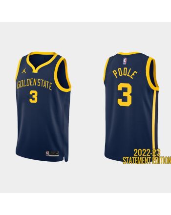 Golden State Warriors 3 Jordan Poole 2022-23 Statement Edition Navy Men Jersey