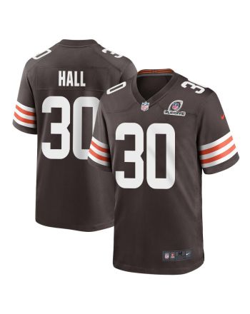 Hassan Hall 30 Cleveland Browns 2023 Playoffs Patch Game Men Jersey - Brown