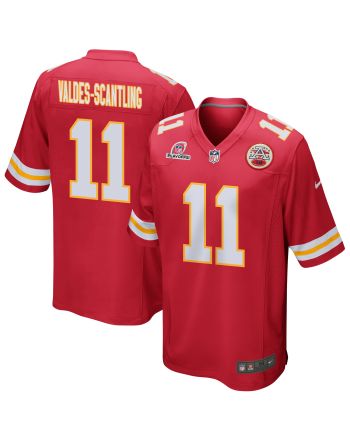 Marquez Valdes-Scantling 11 Kansas City Chiefs 2023 Playoffs Patch Game Men Jersey - Red