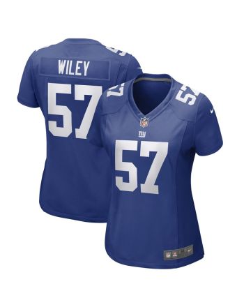 Chuck Wiley New York Giants Women's Game Player Jersey - Royal