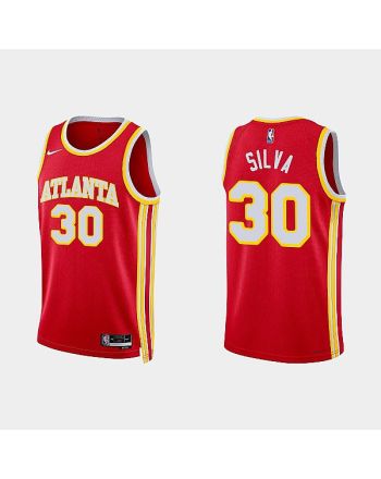 Atlanta Hawks 30 Chris Silva 2022-23 Icon Edition Red Men Jersey