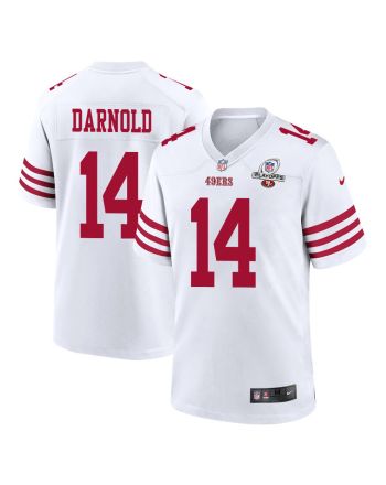 Sam Darnold 14 San Francisco 49ers 2023 Playoffs Patch Game Men Jersey - White