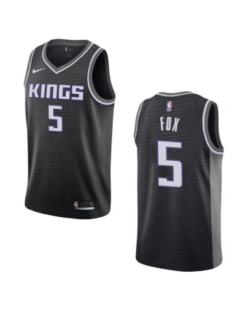 Men's Sacramento Kings 5 De'aaron Fox Statement Swingman Jersey - Black