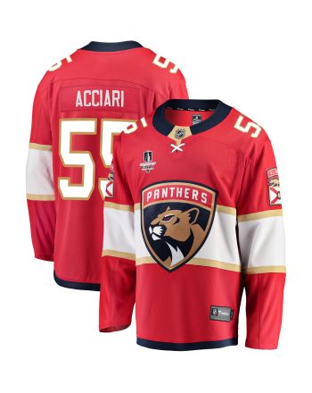 Florida Panthers Noel Acciari 55 Home 2023 Stanley Cup Final Breakaway Men Jersey - Red