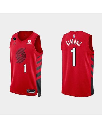 Portland Trail Blazers 1 Anfernee Simons 2022-23 Statement Edition Red Men Jersey