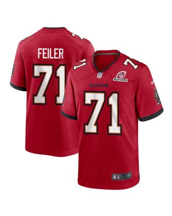 Matt Feiler 71 Tampa Bay Buccaneers 2023 Playoffs Patch Game Men Jersey - Red