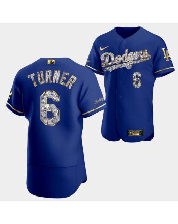 Los Angeles Dodgers Trea Turner Royal Jersey 6 Golden Diamond 2022-23-23 Uniform