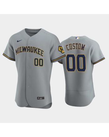 Milwaukee Brewers 00 Custom Road Team Gray Jersey Jersey