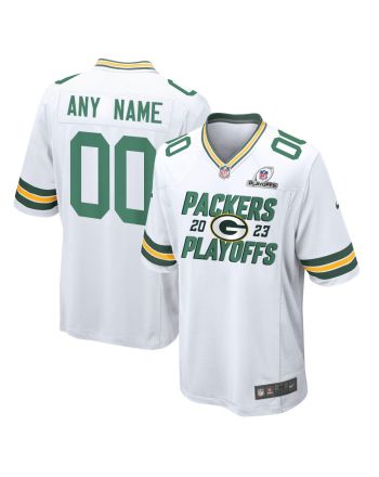 Green Bay Packers 2023 Playoffs Iconic Game Men Custom Jersey - White