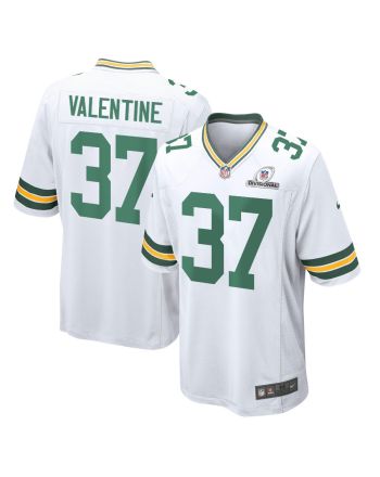 Carrington Valentine 37 Green Bay Packers 2024 Divisional Patch Game Men Jersey - White