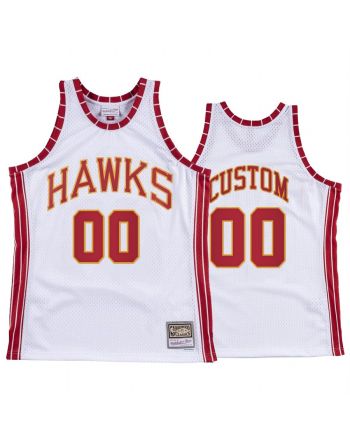 Custom 00 Atlanta Hawks Hardwood Classics Jersey White