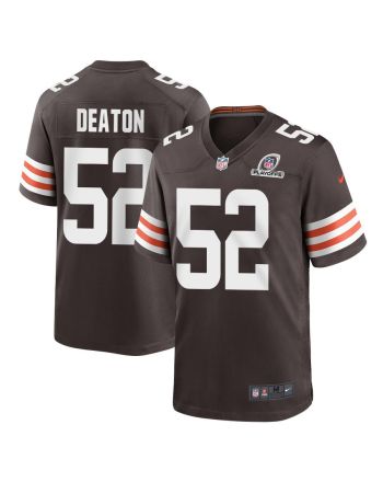 Dawson Deaton 52 Cleveland Browns 2023 Playoffs Patch Game Men Jersey - Brown