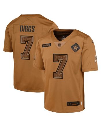 Trevon Diggs 7 Dallas Cowboys 2023 Salute To Service Limited YOUTH Jersey - Brown