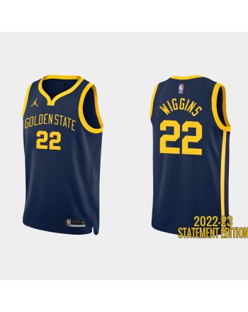 Golden State Warriors 22 Andrew Wiggins 2022-23 Statement Edition Navy Men Jersey