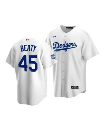 Youth Los Angeles Dodgers Matt Beaty 45 2020 World Series Champions Home Jersey White