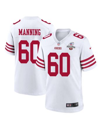 Ilm Manning 60 San Francisco 49ers 2023 Playoffs Patch Game Men Jersey - White