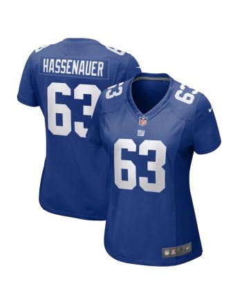 JC Hassenauer 63 New York Giants Women Team Game Jersey - Royal