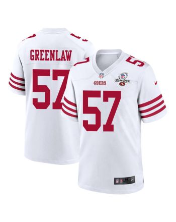 Dre Greenlaw 57 San Francisco 49ers 2023 Playoffs Patch Game Men Jersey - White